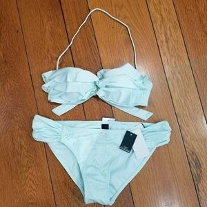 Ninety Six Degrees Green Pastel Bikini Size L